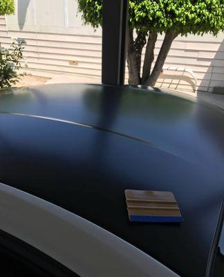 Satin Black Roof Wrap In Avery.