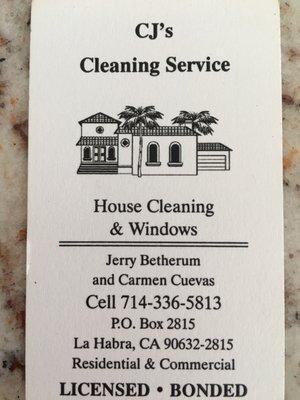 CJ's cleaning service