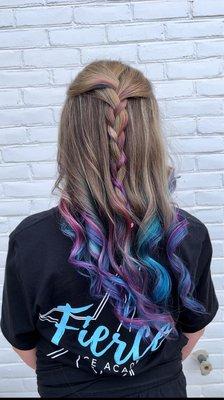 Partial Balayage with Vivid Color "Mermaid Hair" by Hayley Balck