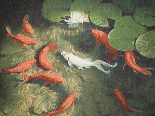 Soothing image of koi pond