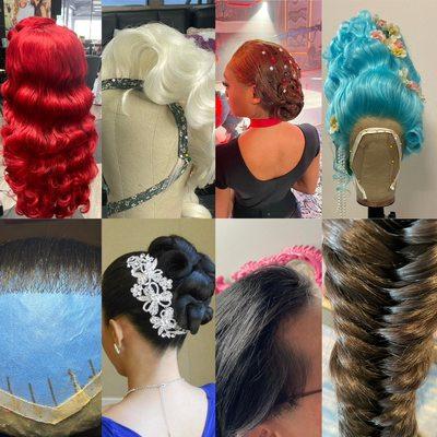 Wig designs, Men's toppers, and women's up-do