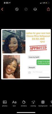 Lace front closure w/Our brand of hair @embellishedhair