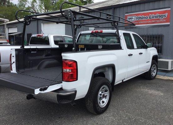 We have your work truck covered! Ladder racks, tool boxes, and Rhino protection!