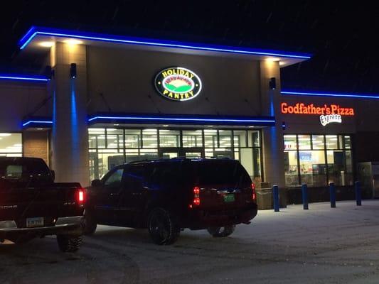 Outside by night - cool blue lights!