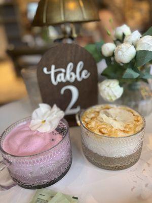 Lavender Latte & Tres Leches latte