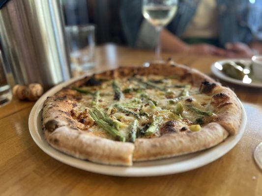 Asparagus pizza is a unique blend...