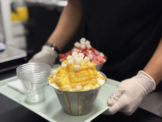 mango snow, and strawberry snow