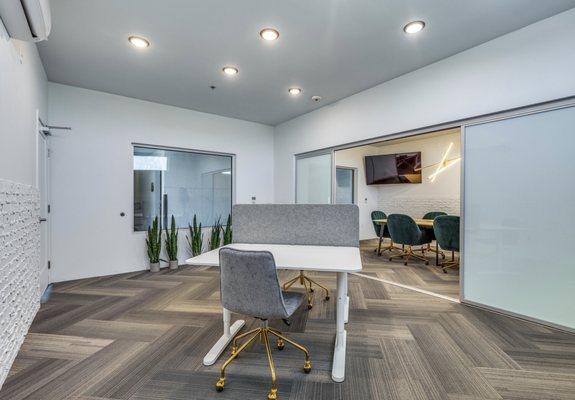 Check out our HQ with individual work stations for you!