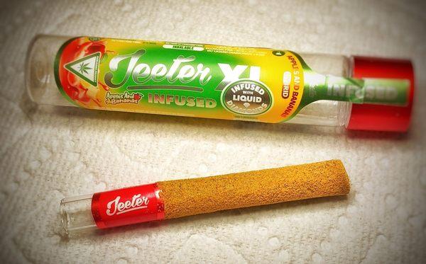 2g Jeeter (liquid diamonds infused, kief covered pre-roll). These pre-rolls come with a glass filter, and taste delicious.