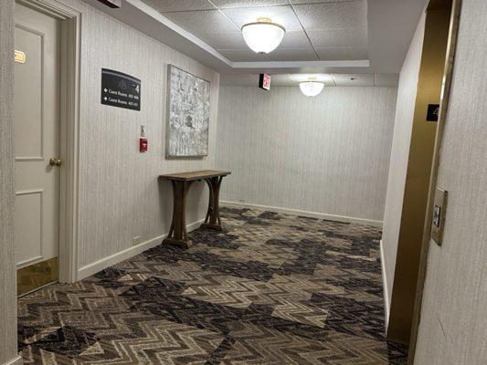 Hall way (patchwork carpet - it's not the Ritz... there was only 1-square on the 4th floor that was peeling up that I kept tripping over