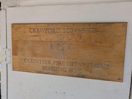 Crawford Township Volunteer Fire Department Blessing Box, Moyock