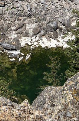 This deep crevasse is deceptive because the water is so pristine.