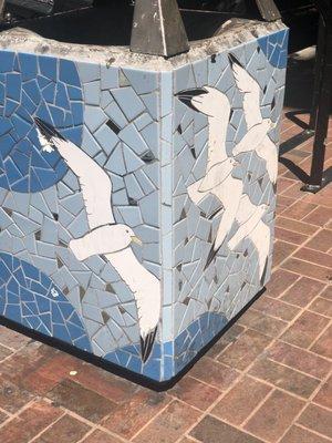 White swans in flight