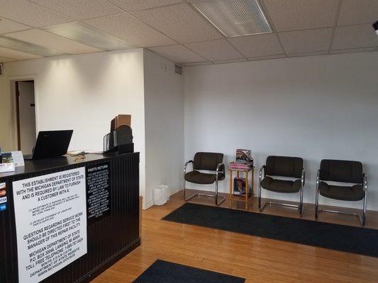 Customer waiting area