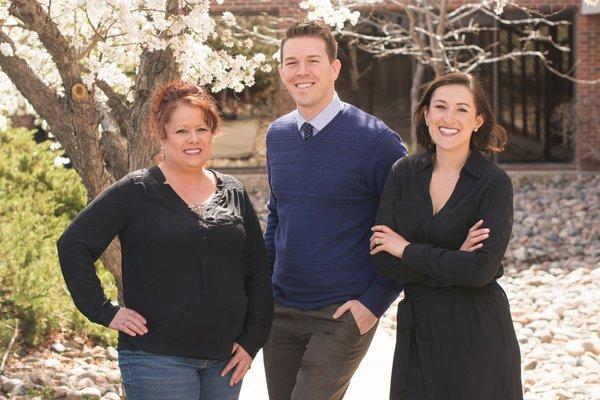 Michelle, David and Kristin enjoying some Colorado sunshine and cherry blossoms. (I have no clue it they're cherry blossoms)