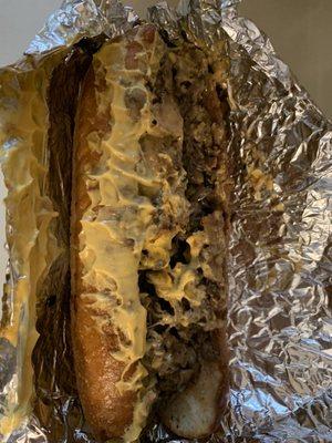 Cheesesteak with cheez wiz!