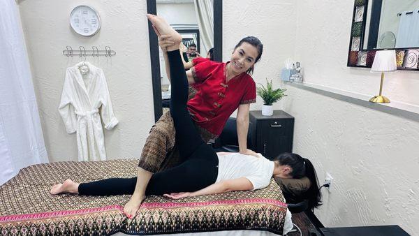Thai combination massage or Thai traditional massage will combine with lots of stretching