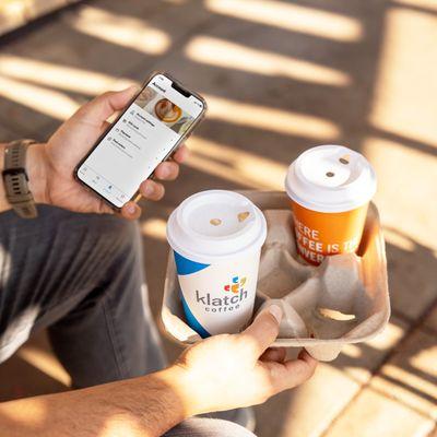 order ahead with our Klatch Coffee app.