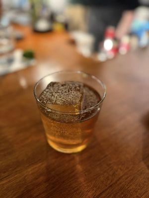 Riff on a Manhattan using chocolate bitters, Averna and shaved chocolate... this was one of the best cocktails I've had this year