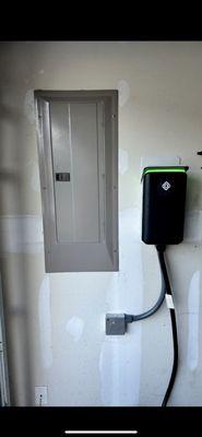 New electric vehicle charger installation.