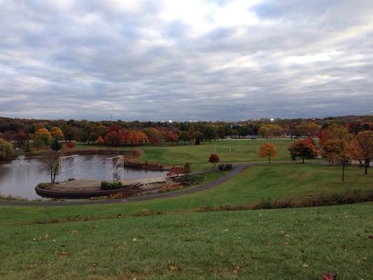 the stage on the pond