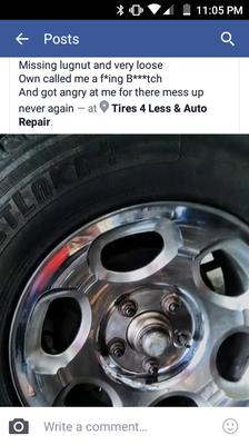 After a week of getting service with them I discovered I had a missing lug nut