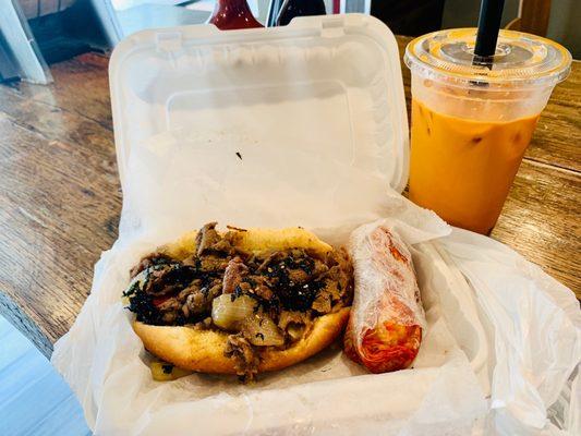 S3. Korean Bulgogi Beef Banh Mi and Thai Iced Tea