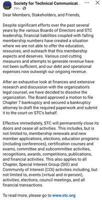 Message from STC on Facebook. The same. Message appears on STC.org. I also got the same message in my inbox.