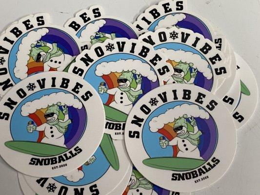 Sno Vibes Stickers,pins & Magnets for sale. Stick on your skateboard,lockers,helmet,bike,car,books what ever