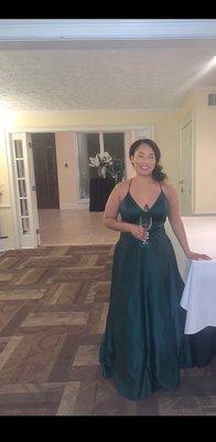 Dress she hemmed and took in