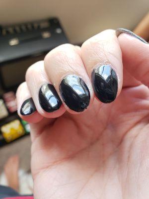Worst salon ever. These are their finished coffin cut nails.
