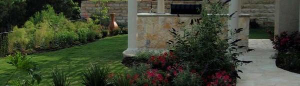 Outdoor kitchen and landscaping