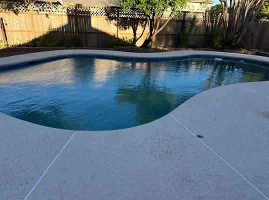 New pool small pebble Puerto Rican blend evening shade.