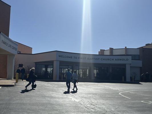 Back entrance to church