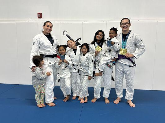 Kids celebrate their medals from Jiu-Jitsu world league San Diego XVI 4/12/25.