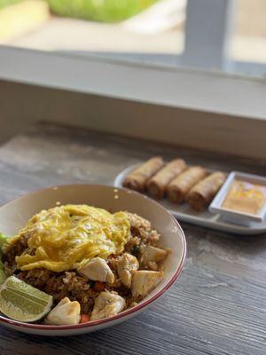 Jumbo Crab Fried Rice and Crispy Summer Rolls