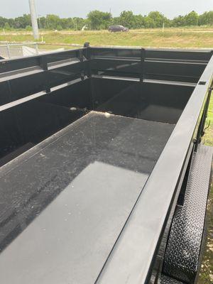 14 foot container for large capacity of over 10,000 lbs with. It comes with a full extension cover from end to end top of trailer surface.