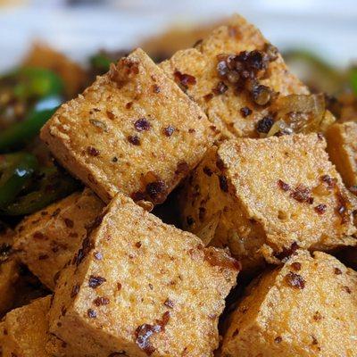 Salt and pepper tofu, spicy and delicious