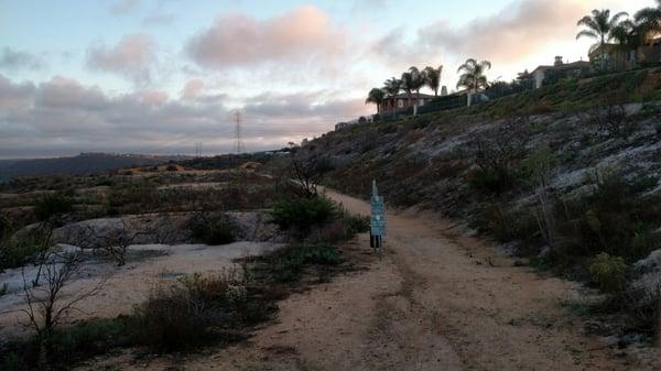 The trail goes up to the top of the ridge