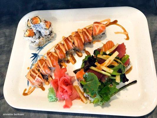 The sushi is fresh and flavorful. Great restaurant!