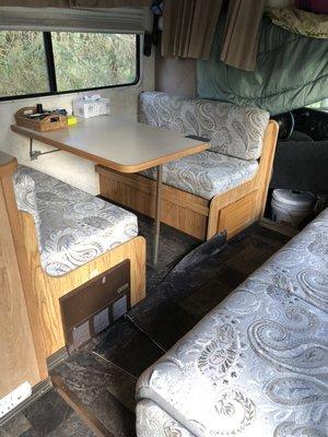 Reupholstered motor home