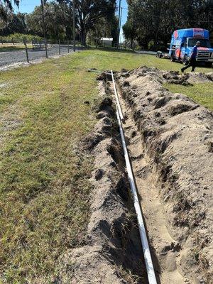 New sewer line install