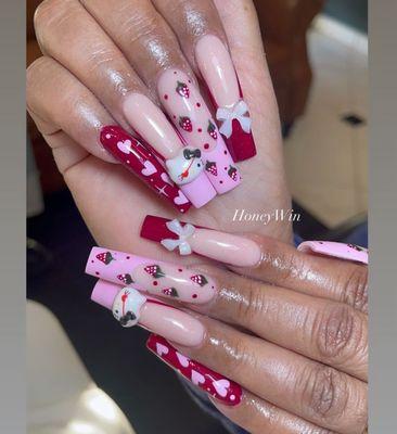 make cute long set at honey win nail 740 merchant st vacaville 95688