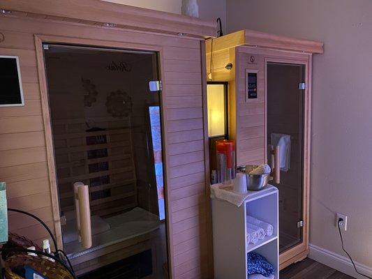 Infrared sauna and halotherapy cabins