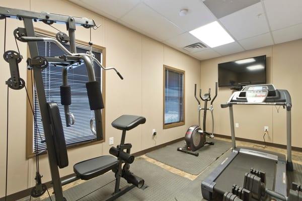 Keep up with your exercise program while at our Lodge.