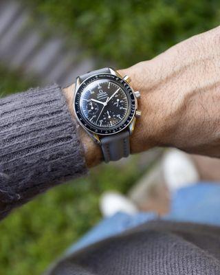 Grey Quick Release Sailcloth WIS Watch Strap on Omega