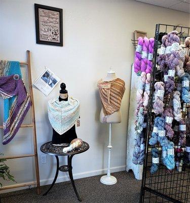 Beautiful samples of yarn we carry