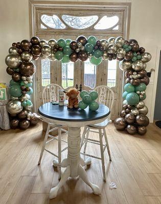 French doors leading to covered patio and green area