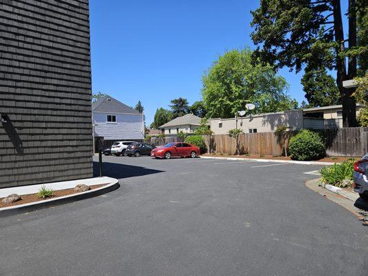 Parking at back of building.