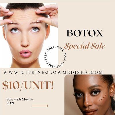 Botox Sale! $10/unit! Schedule a consultation online today!